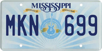 MS license plate MKN699