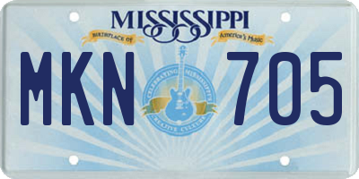 MS license plate MKN705
