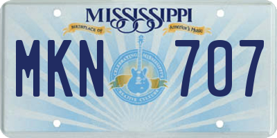 MS license plate MKN707