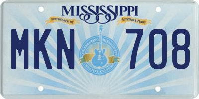 MS license plate MKN708