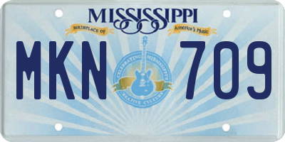 MS license plate MKN709