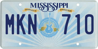 MS license plate MKN710