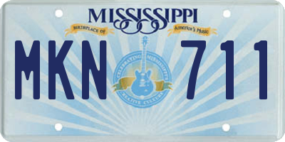 MS license plate MKN711