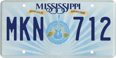 MS license plate MKN712