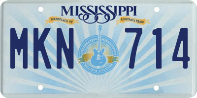 MS license plate MKN714