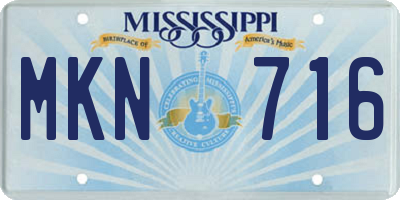 MS license plate MKN716