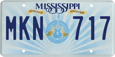 MS license plate MKN717