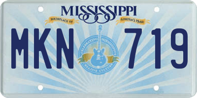 MS license plate MKN719