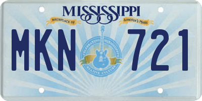 MS license plate MKN721