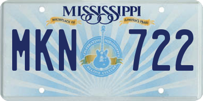 MS license plate MKN722