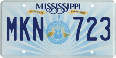 MS license plate MKN723