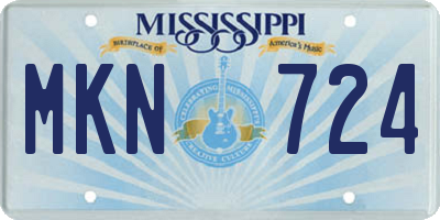 MS license plate MKN724