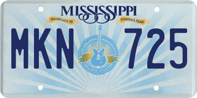 MS license plate MKN725