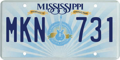 MS license plate MKN731