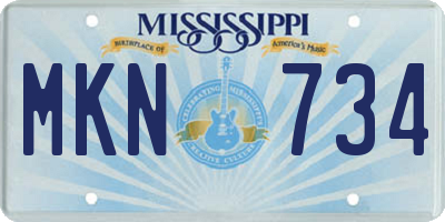 MS license plate MKN734