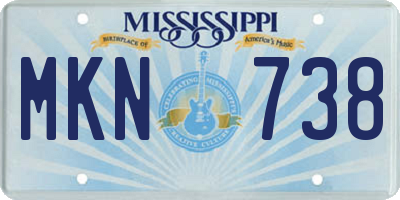 MS license plate MKN738