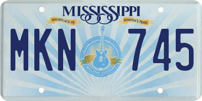 MS license plate MKN745