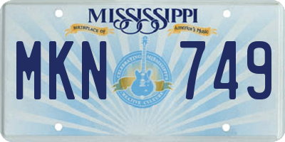 MS license plate MKN749
