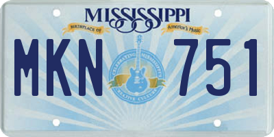 MS license plate MKN751