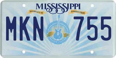 MS license plate MKN755