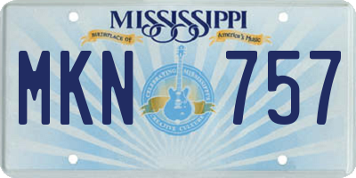 MS license plate MKN757