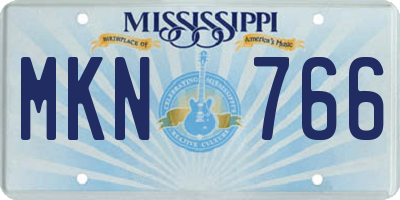MS license plate MKN766