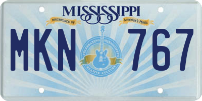 MS license plate MKN767