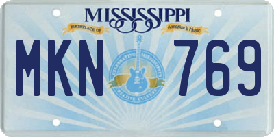 MS license plate MKN769