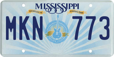 MS license plate MKN773