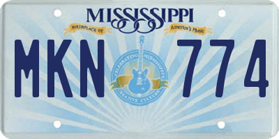 MS license plate MKN774