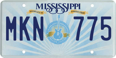 MS license plate MKN775