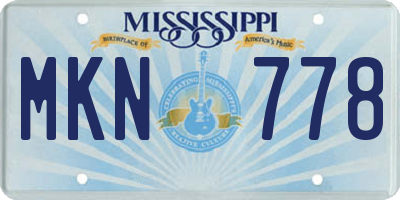 MS license plate MKN778
