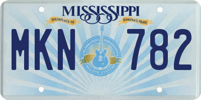 MS license plate MKN782