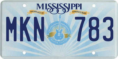 MS license plate MKN783