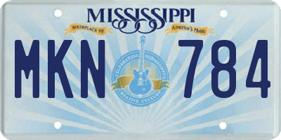 MS license plate MKN784