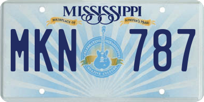 MS license plate MKN787