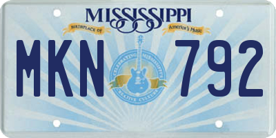 MS license plate MKN792
