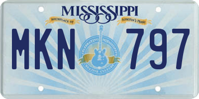 MS license plate MKN797