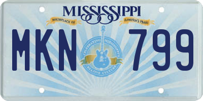 MS license plate MKN799