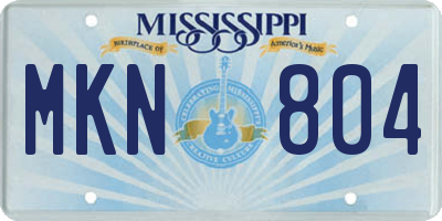 MS license plate MKN804