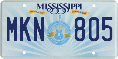 MS license plate MKN805
