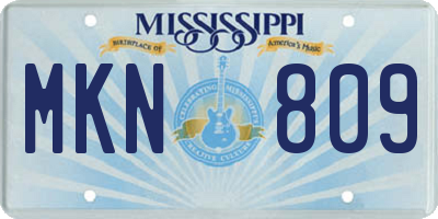 MS license plate MKN809