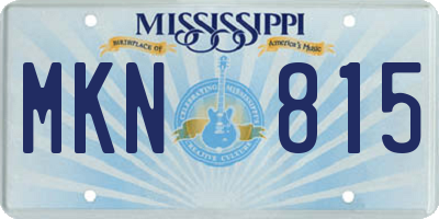 MS license plate MKN815