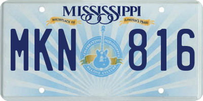 MS license plate MKN816