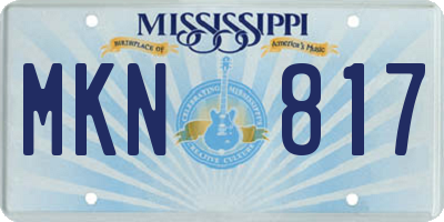 MS license plate MKN817