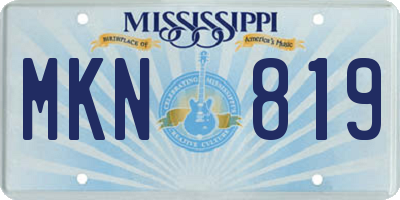 MS license plate MKN819
