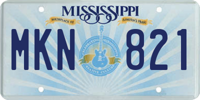 MS license plate MKN821
