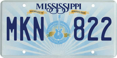 MS license plate MKN822