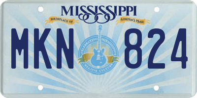 MS license plate MKN824