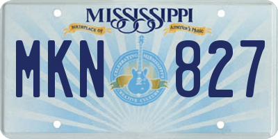 MS license plate MKN827